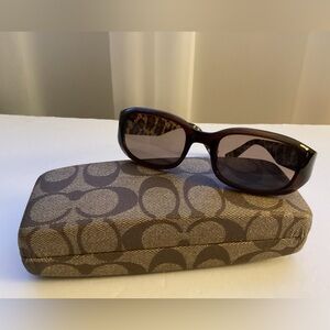Coach Tortoise Shell Sunglasses with Patterned Case